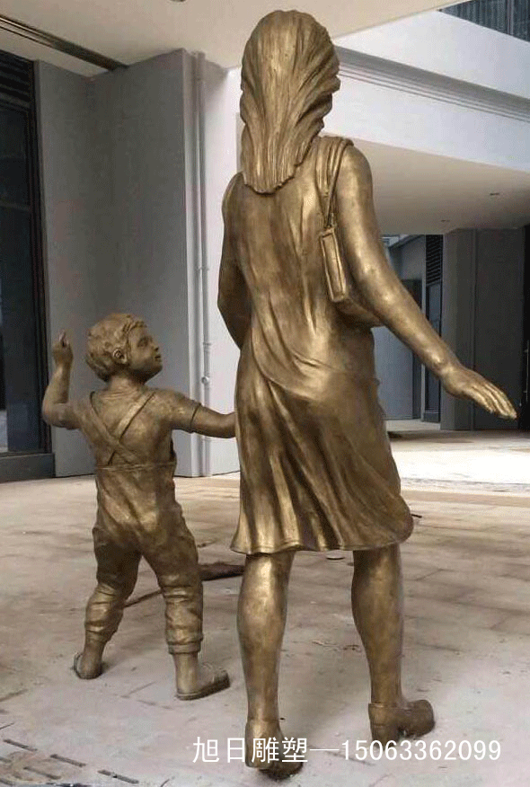 母子人物形象铸铜、锻铜雕塑
